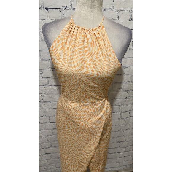 NWT Sage The Label Halter midi dress with a low back and a wrap-style skirt XS - Picture 2 of 8